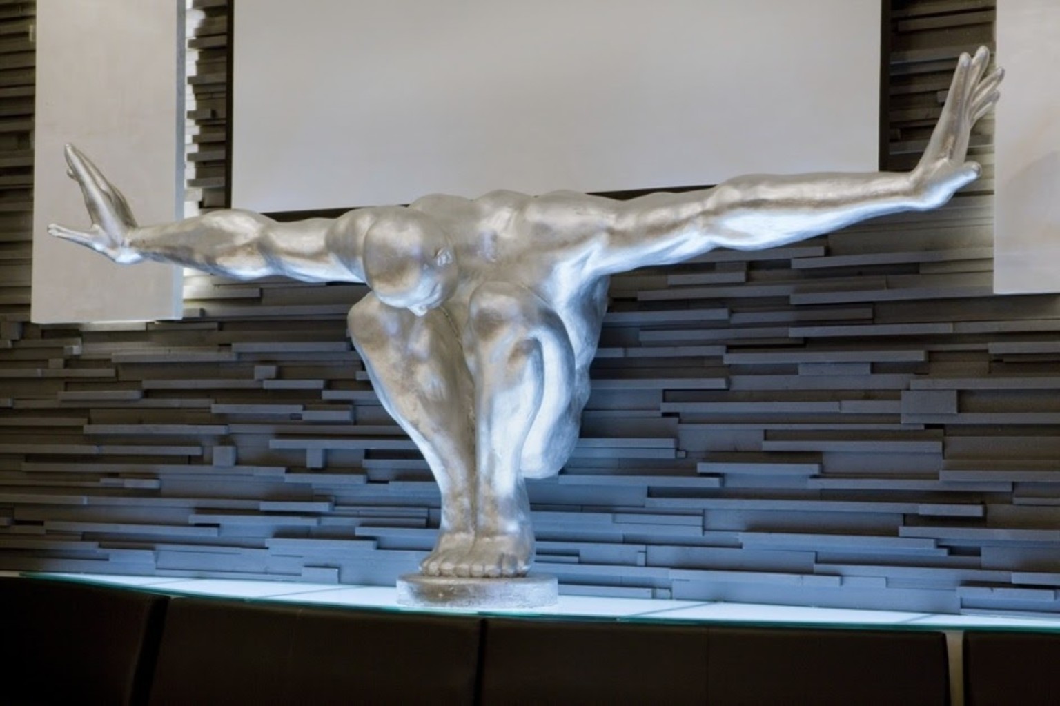 Sculptural diver feature wall